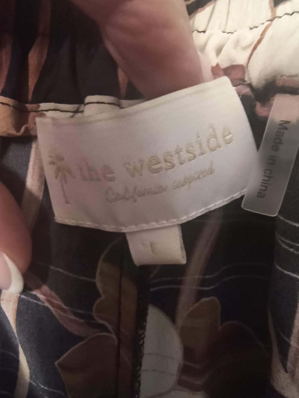 The Westside Silk Floral Blouse (M) Pants (L) Set - Picture 9 of 10